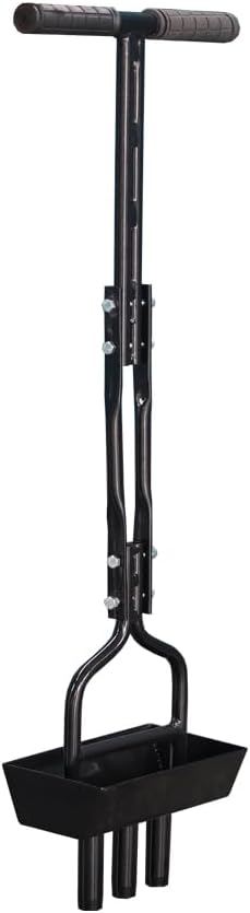 LANDY Attachments Manual Lawn Aerator with Tray & 3 Hollow Slots Manual Soil Corer Collector Lawn