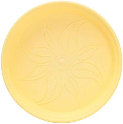 Mintra Home Garden Pots 4pk - Flowers, Herbs, Plants, Indoor, Outdoor, Colorful, Wholesale, Bulk (Yellow, 17cm Diameter (6.6in))