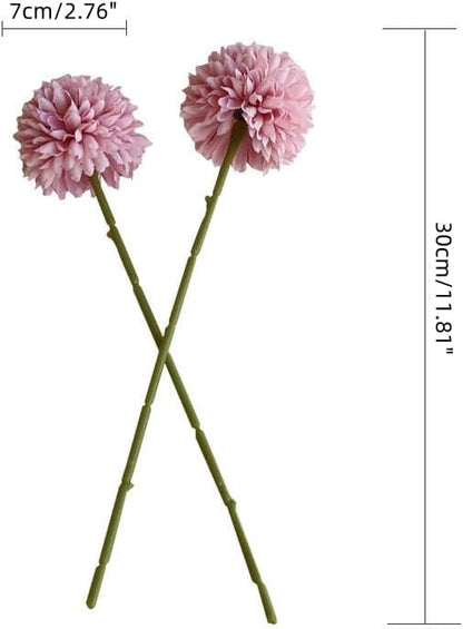 Artificial Flowers Chrysanthemum Ball Flowers Bouquet 10pcs Present for Important People Glorious Moral for Home Office Coffee House Parties and Wedding(Fuchsia)
