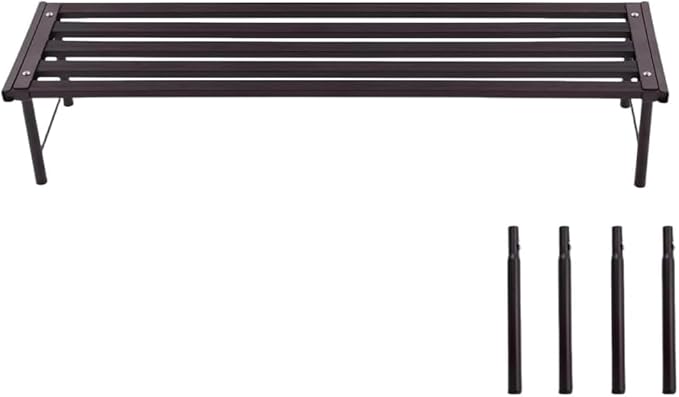 Metal Plant Stand, Rust-proof Aluminum Flower Pot Stand, Heavy Duty Planter Display Shelving for Patio Balcony Garden Living Room Decorative (Ebony, 35.4 Inch)