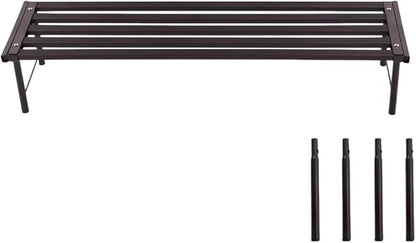Metal Plant Stand, Rust-proof Aluminum Flower Pot Stand, Heavy Duty Planter Display Shelving for Patio Balcony Garden Living Room Decorative (Ebony, 35.4 Inch)