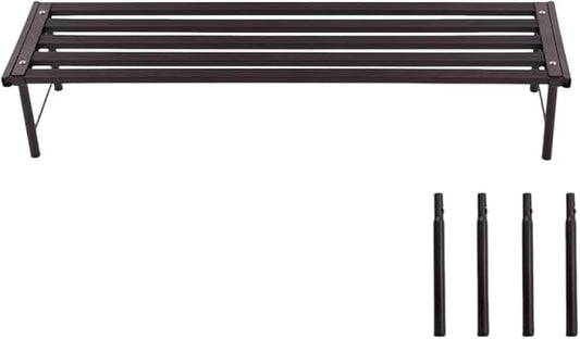 Metal Plant Stand, Rust-proof Aluminum Flower Pot Stand, Heavy Duty Planter Display Shelving for Patio Balcony Garden Living Room Decorative (Ebony, 35.4 Inch)