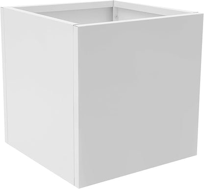 Steel Planter Box, 24" x 24" x 24" Square Planter Metal Box Tall Planters Heavy Duty Plant Boxes for Indoor Outdoor Tall Plants, Flowers or Shrubs (White, 24" x 24" x 24")