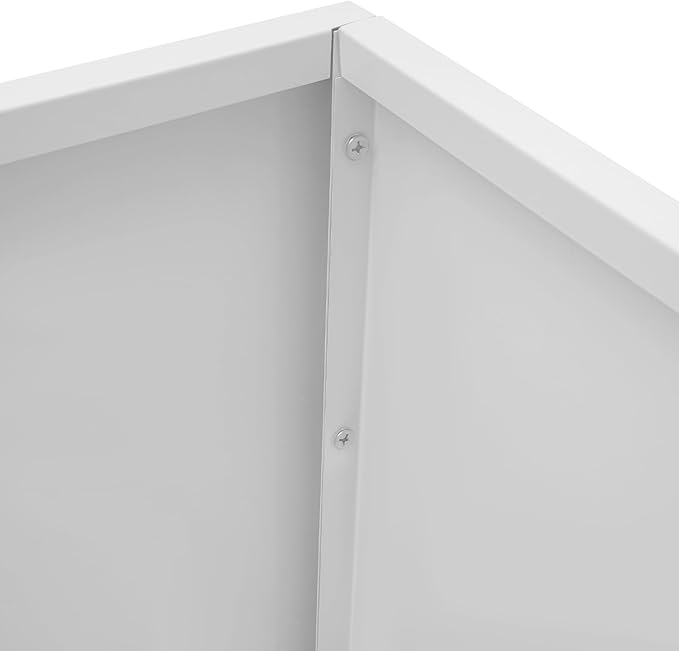 DYNAMI Square Planter Box,20x20x20in Steel Metal Planters Large Cube Plant Pot for Outdoors,Modern Heavy Duty Flower Pot for Patio, Deck, Yard, Garden (White, 20in)