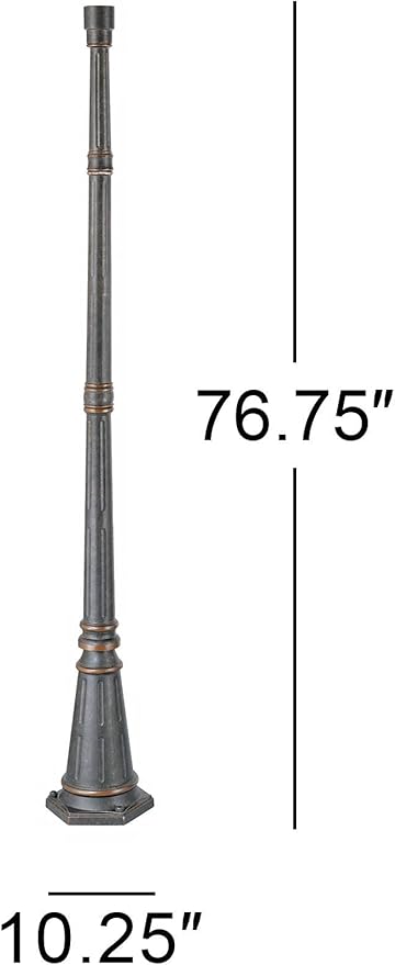 John Timberland Hepworth Traditional Outdoor Light Post and Cap Base Veranda Bronze 76 3/4" Accessory for Post Exterior House Porch Patio Outside Deck Yard Garden Driveway Home Lawn Walkway