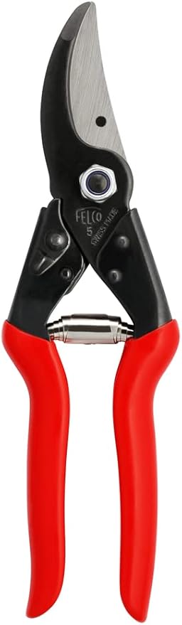 Felco F5 Pruning Shears – 8.9" All Steel Large Swiss-Made Garden Clippers| Hand Pruners for Garden & Landscape | Garden Tool Cutter with Precision Bypass Blade, Forged Aluminum Body, Replaceable Parts
