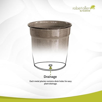 Headwind Glazed Ironstone Boutique Collection Plant Pot Indoor – Mini Venti 5 Inch – Greige Color Flower Pots for Indoor Plants - Glazed Pots for Plants by Robert Allen