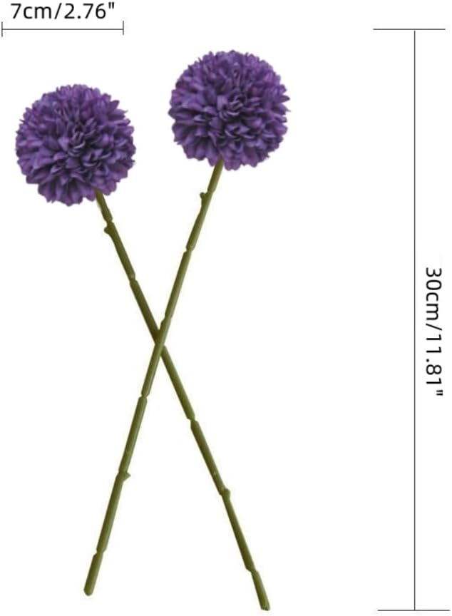 Artificial Flowers Chrysanthemum Ball Flowers Bouquet 10pcs Present for Important People Glorious Moral for Home Office Coffee House Party and Wedding (Purple)