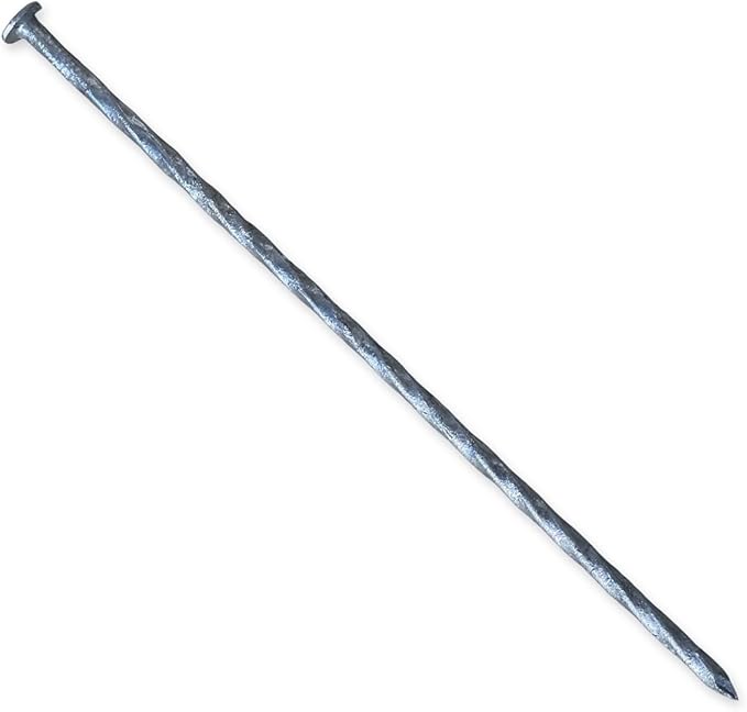 12 in. Galvanized Spiral Landscape Edging Spikes - 1 Gauge Steel - Sandbaggy (12 inch, 100, Count)