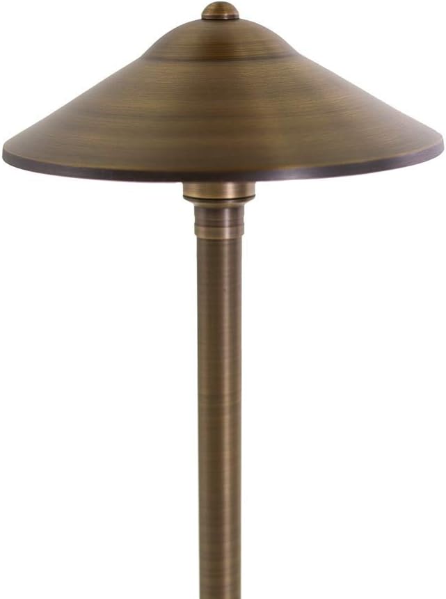 VOLT 12V Brass Max Spread LED Path Light 6-Pack Kit (Bronze) with 150W Low Voltage Transformer for Landscape Lighting on Outdoor Pathway, Walkway, Garden, Driveway or Patio