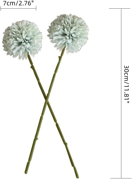 Artificial Flowers Chrysanthemum Ball Flowers Bouquet 10pcs Present for Important People Glorious Moral for Home Office Coffee House Parties and Wedding(Light Green)