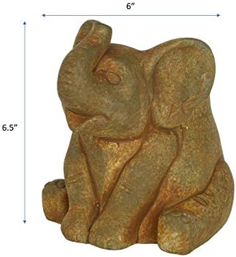Classic Home and Garden Cement Buddies Animal Planter - Cute Desk Decoration - UV Coated Animal Vase w/Removable Drain Plug - Succulent Plant Pot for Indoor/Outdoor (Elephant Planter, Rust, Small)