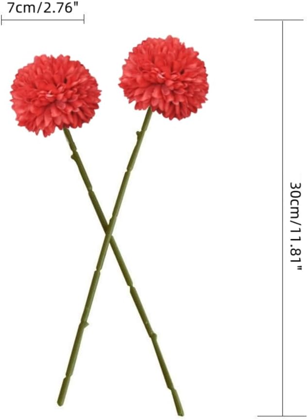 Artificial Flowers Chrysanthemum Ball Flowers 4th of July 12pcs Bouquet Present for Important People Glorious Moral for Home Office Coffee House Deco Parties and Wedding(White&Red&Blue)