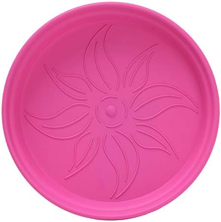 Mintra Home Garden Pots 4pk - Flowers, Herbs, Plants, Indoor, Outdoor, Colorful, Wholesale, Bulk (Fuchsia, 17cm Diameter (6.6in))
