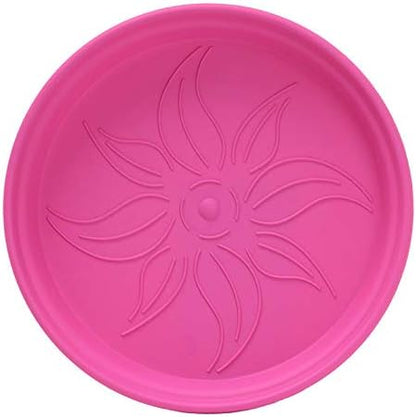 Mintra Home Garden Pots 4pk - Flowers, Herbs, Plants, Indoor, Outdoor, Colorful, Wholesale, Bulk (Fuchsia, 15cm Diameter (5.9in))
