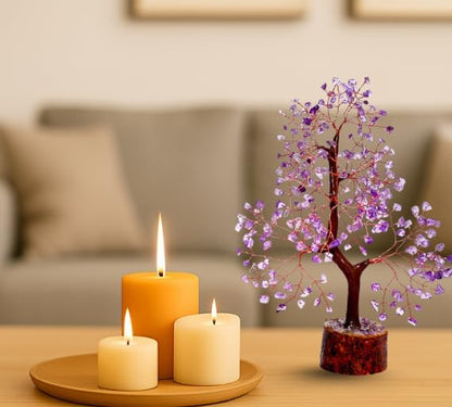 Amethyst Crystal Tree with Copper Wire – Handcrafted Gemstone Bonsai for Positive Energy, Healing & Elegant Home Decor