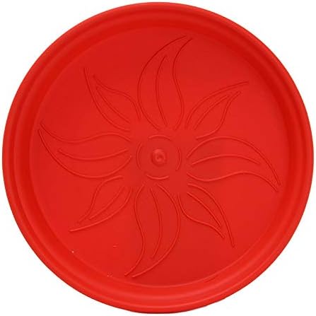 Mintra Home Garden Pots 4pk - Flowers, Herbs, Plants, Indoor, Outdoor, Colorful, Wholesale, Bulk (Red, 19cm Diameter (7.5in))