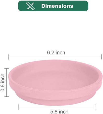 vensovo 6 Inch Peach Pink Terracotta Plant Saucer Pots Tray - 6 Pcs Round Planter Saucers for Indoor & Outdoor Plants, Small Clay Trays Perfect for 5 Inch 5.5 Inch 6 Inch Flower Pot