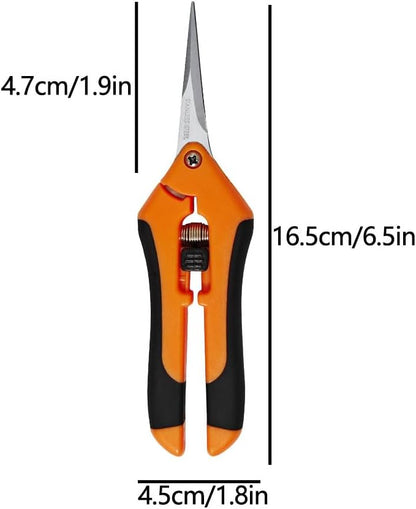 HAISHANG 2Pack Pruning Shears, 6.5 Inch Garden Shears, Gardening Scissors with Straight Stainless Steel Precision Blades for Trimming Plant, Herb, Flower, Hedge, Rose, Bonsai