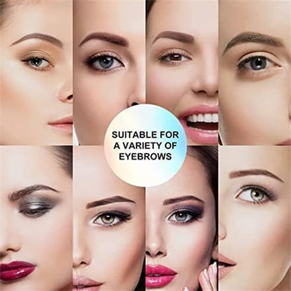 Eyebrow Stamp Stencil Kit - Eye Brow Stencil Kit for Beginners, Brow Stencil and Stamp Kit Long-lasting, Smudge-Proof & Waterproof, 24 Reusable Eyebrow Shapes Stencils for Perfect Brow (Dark Brown)