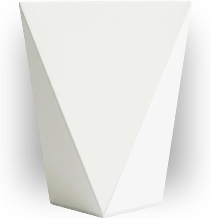 CZ Grain Modern White Geometric Tapered Planter | Minimalist Design for Succulents, Herbs & Small Plants | Hostess, Holiday or Coworker Gift | 6.1" x 7.9" Indoor Flower Pot | Designer Aesthetic (1)