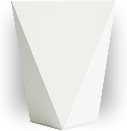 CZ Grain Modern White Geometric Tapered Planter | Minimalist Design for Succulents, Herbs & Small Plants | Hostess, Holiday or Coworker Gift | 6.1" x 7.9" Indoor Flower Pot | Designer Aesthetic (1)