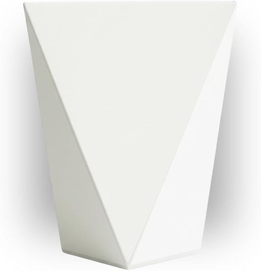 CZ Grain Modern White Geometric Tapered Planter | Minimalist Design for Succulents, Herbs & Small Plants | Hostess, Holiday or Coworker Gift | 6.1" x 7.9" Indoor Flower Pot | Designer Aesthetic (1)