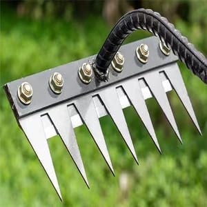 Iron Weeding Rake 2.0, rakes for Gardening and Weedings, Heavy Duty Gardening Hand Weed Puller Tools, 8 Teeth Carbon Steel Garden Weedings Rakes