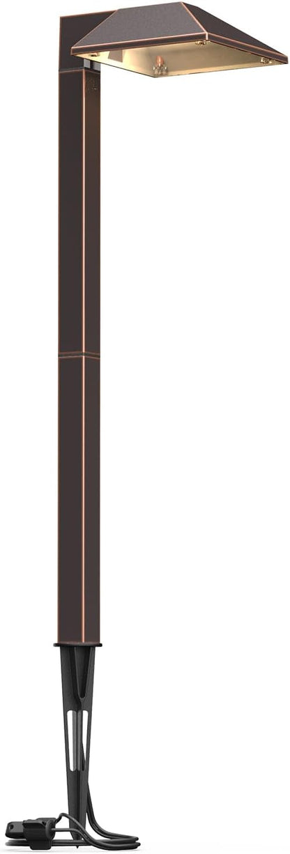 GOODSMANN Low Voltage Landscape Lights Landscape Lighting Pathway Light Wired Outdoor Walkway Lights 0.7W LED 100 Lumen Oil Rubbed Bronze Finish Warm White with Cable Connectors Metal Stakes