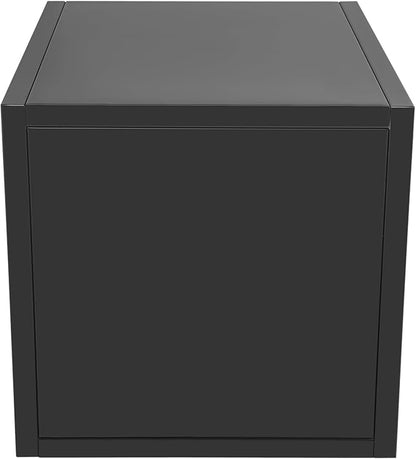 LOYALHEARTDY Steel Planter Box, 17" x 17" x 18" Square Planter Metal Box Tall Planters Heavy Duty Plant Boxes for Indoor Outdoor Tall Plants, Flowers or Shrubs (Black, 17" x 17" x 18")