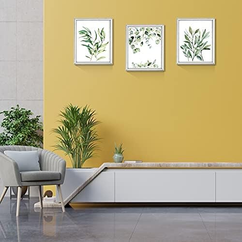 Zonon 9 Pcs Botanical Plant Wall Prints Eucalyptus Wall Decor, 10" x 8" Boho Sage Green Leaves Decoration Posters, Unframed Minimalist Watercolor Art Prints for Bathroom Living Bedroom Kitchen