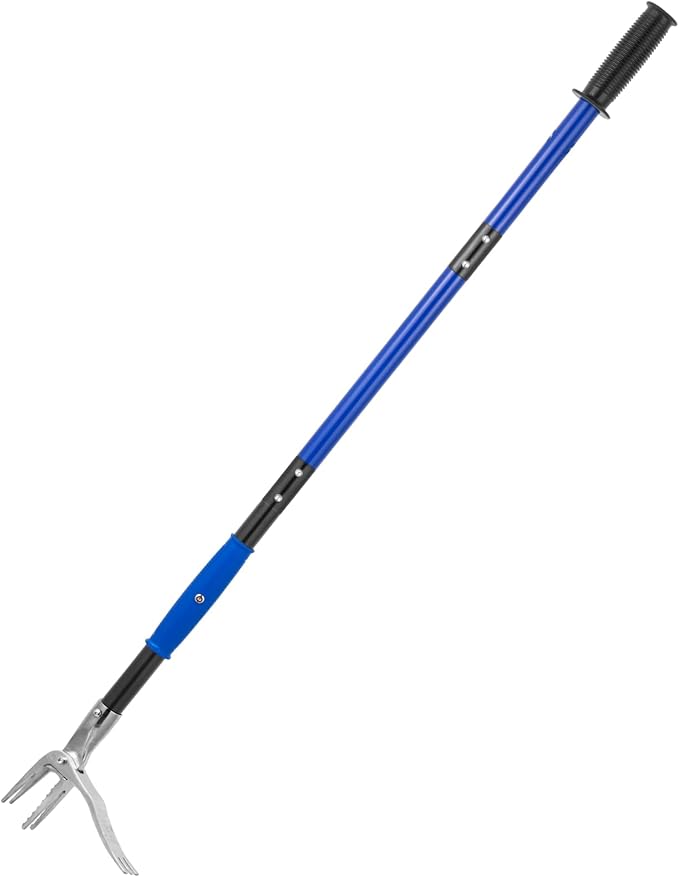 Stainless Steel Claw Stand Up Weed Puller Tool, Gardening Hand Weeding Tool with 51" Long Ergonomic Handle with Easy-Eject Mechanism