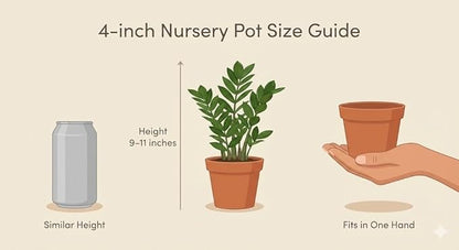 ZZ Plant 3/4/6/8" - Zamioculcas Zamiifolia Raven Plant- Indoor Easy Care House Plant - Live Plant (4" Pot – 9–11" Tall)