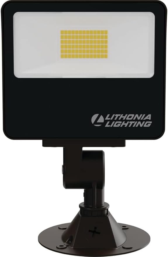 Lithonia Lighting All-in-One LED Flood Light, Waterproof LED Outdoor Light Fixture with Adjustable Color Temperature, Knuckle Mount Dusk to Dawn Outdoor Lighting, MVOLT (ESXF1)
