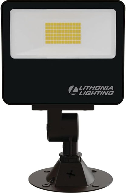 Lithonia Lighting All-in-One LED Flood Light, Waterproof LED Outdoor Light Fixture with Adjustable Color Temperature, Knuckle Mount Dusk to Dawn Outdoor Lighting, MVOLT (ESXF1)