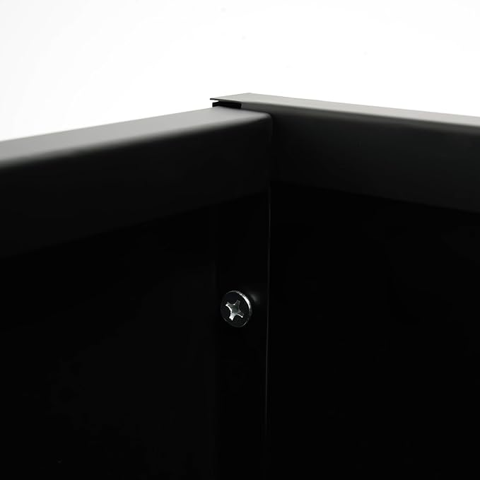 Steel Planter Box, 32" x 32" x 32" Square Planter Metal Box Tall Planters Heavy Duty Plant Boxes for Indoor Outdoor Tall Plants, Flowers or Shrubs (Black, 32" x 32" x 32")