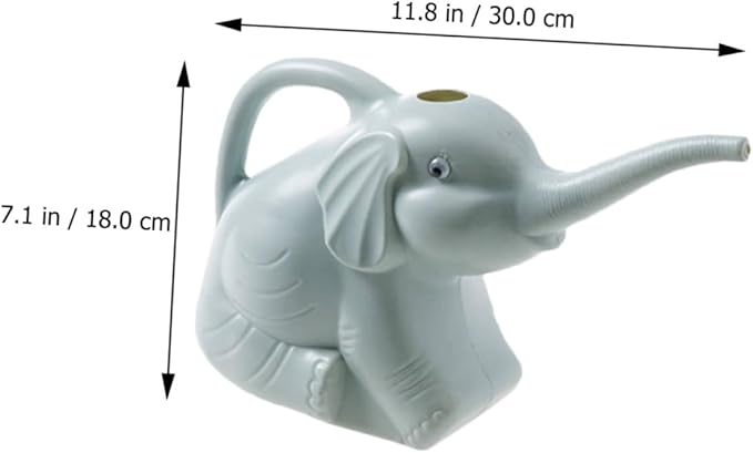 2pcs Elephant Shaped Watering Can Long Spout Lightweight Plastic Plant Watering Kettle for Indoor Outdoor Garden Succulents with Ergonomic Handle