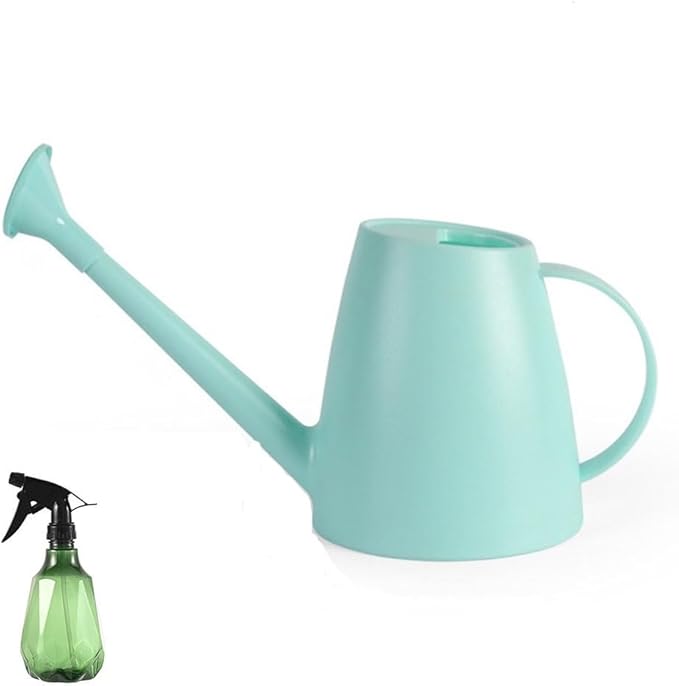 Indoor Plant Watering can, Outdoor Garden Flower Small Watering can, Outdoor Plant Long Spray Bottle 1.8L 1/2 Gallon, with a complimentary 11.8-Ounce Spray Bottle (Grey)