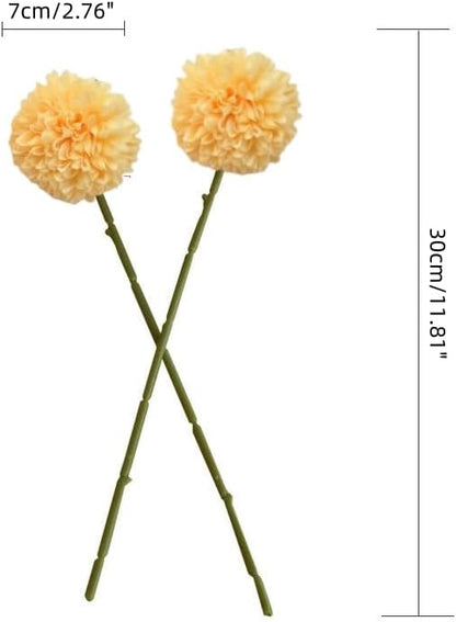 Artificial Flowers Chrysanthemum Ball Flowers 10pcs Bouquet Present for Important People Glorious Moral for Home Office Coffee House Deco Parties and Wedding(Yellow)
