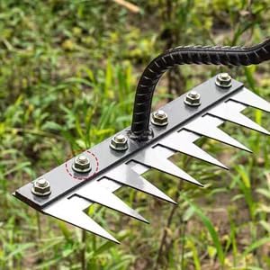 Iron Weeding Rake 2.0, rakes for Gardening and Weedings, Heavy Duty Gardening Hand Weed Puller Tools, 8 Teeth Carbon Steel Garden Weedings Rakes