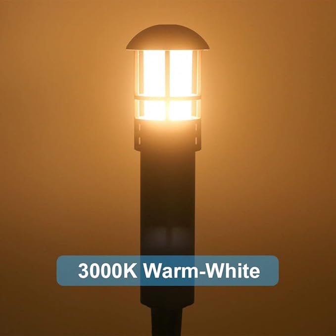 Outdoor Landscape Lighting - Low Voltage Garden Pathway Lights for Yard and Driveway, Aluminum Construction, Waterproof 12V 3W 3000K Warm-Yellow (4-Pack)