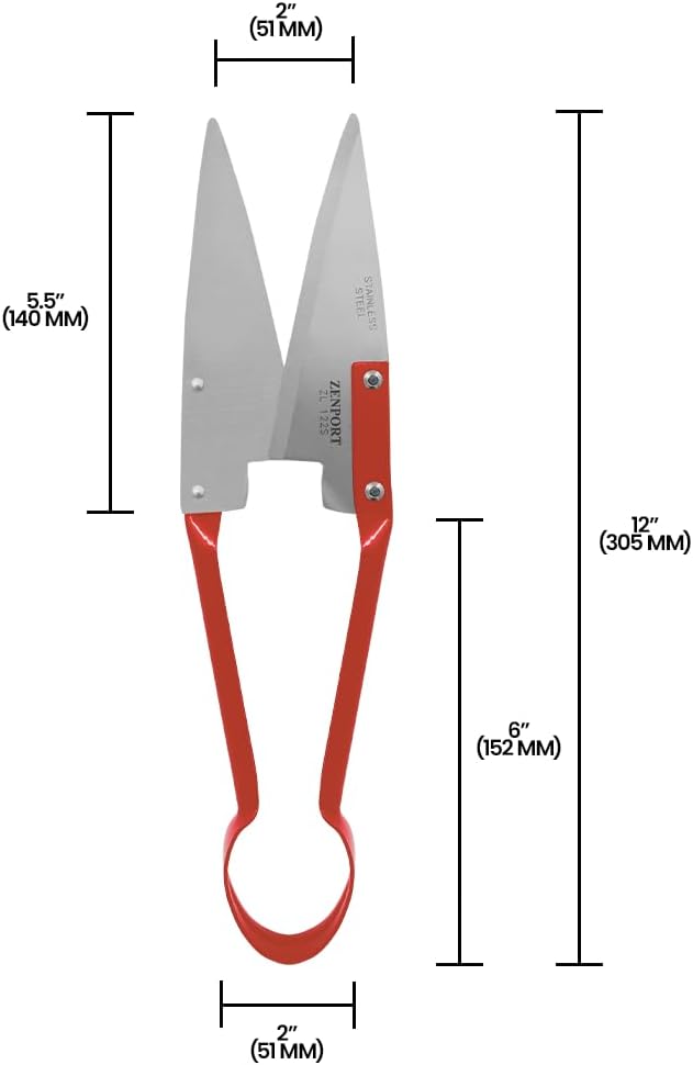 Zenport ZL122S-10PK ZL122S Heavy Duty Onion/Sheep Shear 5.5 Stainless Steel Blade 13-Inch Long Box of 10, Red