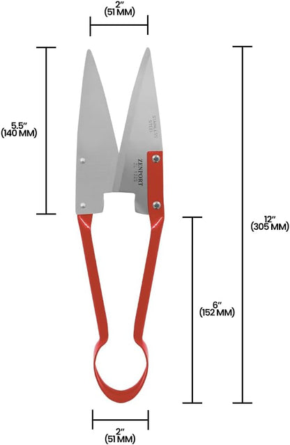 Zenport ZL122S-10PK ZL122S Heavy Duty Onion/Sheep Shear 5.5 Stainless Steel Blade 13-Inch Long Box of 10, Red