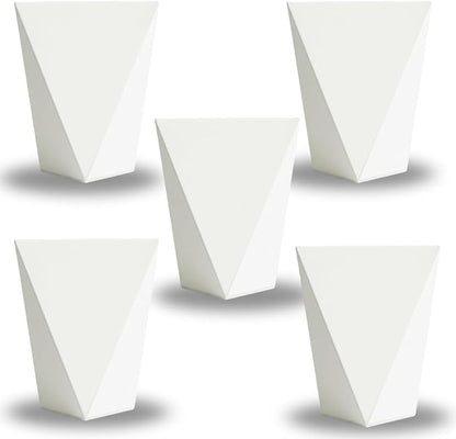 CZ Grain Modern White Geometric Tapered Planter | Minimalist Design for Succulents, Herbs & Small Plants | Hostess, Holiday or Coworker Gift | Indoor Flower Pot | Designer Aesthetic 6.6"x8.3" (5)
