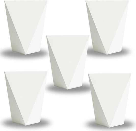 CZ Grain Modern White Geometric Tapered Planter | Minimalist Design for Succulents, Herbs & Small Plants | Hostess, Holiday or Coworker Gift | Indoor Flower Pot | Designer Aesthetic 6.6"x8.3" (5)