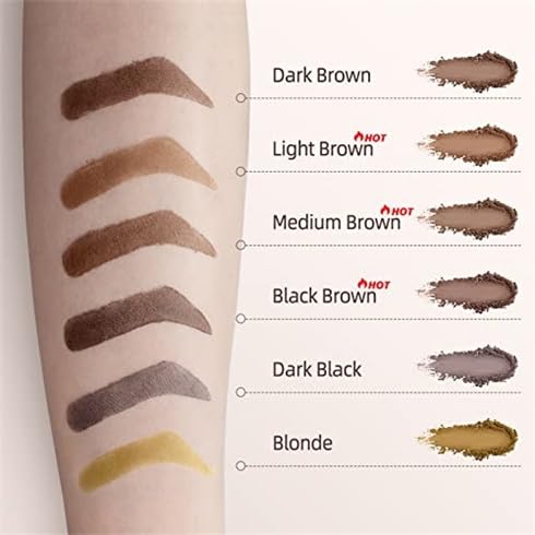 Eyebrow Stamp Stencil Kit - Eye Brow Stencil Kit for Beginners, Brow Stencil and Stamp Kit Long-lasting, Smudge-Proof & Waterproof, 24 Reusable Eyebrow Shapes Stencils for Perfect Brow (Dark Brown)