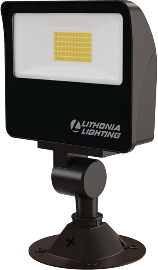 Lithonia Lighting All-in-One LED Flood Light, Waterproof LED Outdoor Light Fixture with Adjustable Color Temperature, Knuckle Mount Dusk to Dawn Outdoor Lighting, MVOLT (ESXF1)