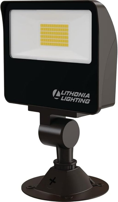 Lithonia Lighting All-in-One LED Flood Light, Waterproof LED Outdoor Light Fixture with Adjustable Color Temperature, Knuckle Mount Dusk to Dawn Outdoor Lighting, MVOLT (ESXF1)