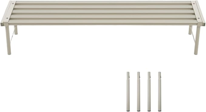 Metal Plant Stand, Rust-proof Aluminum Flower Pot Stand, Heavy Duty Planter Display Shelving for Patio Balcony Garden Living Room Decorative (White, 35.4 Inch)