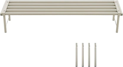 Metal Plant Stand, Rust-proof Aluminum Flower Pot Stand, Heavy Duty Planter Display Shelving for Patio Balcony Garden Living Room Decorative (White, 35.4 Inch)